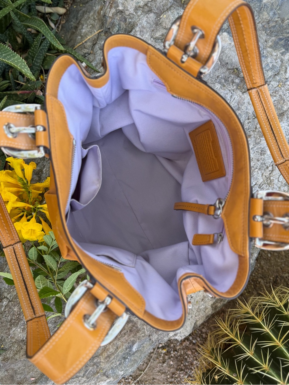 SHOULDER BAG COACH SoHo Pleated Leather Saffron Shoulder Tote GORGEOUS - Picture 9 of 14